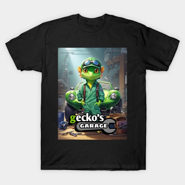 Gecko's Garage Fun: Find Toys, Apparel, and Accessories T-Shirt by OutlawedElegance